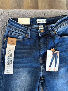 Soho Girls Mid Waist Skinny Jeans - Blue